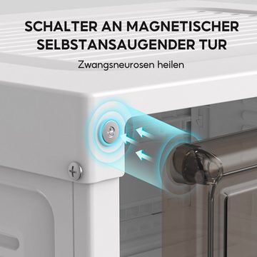 Zedelmaier Schuhschrank schuhboxen faltbare und stapelbare Schuhkartons Aufbewahrungsbox mit transparenten Türen, Magnetverschluss