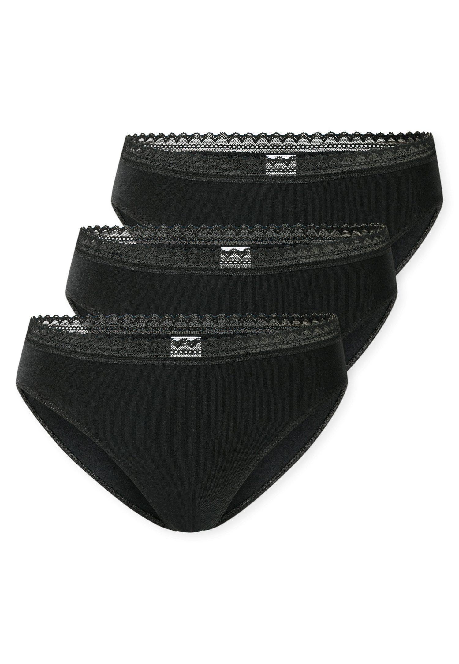 Schiesser Rioslip Modern Multipacks (3er Pack) Spitzenbänder, Baumwollmischung, Single Jersey