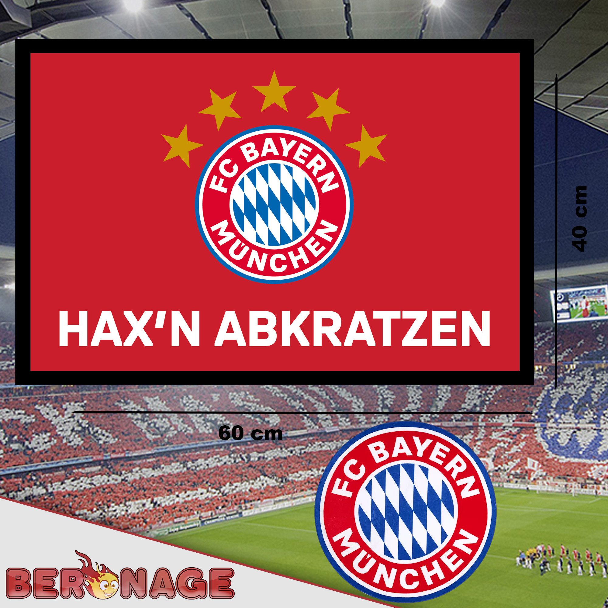 BERONAGE Fußmatte FC Bayern München Fußmatte Hax'n abkratz'n! 60x40 cm Schm günstig online kaufen