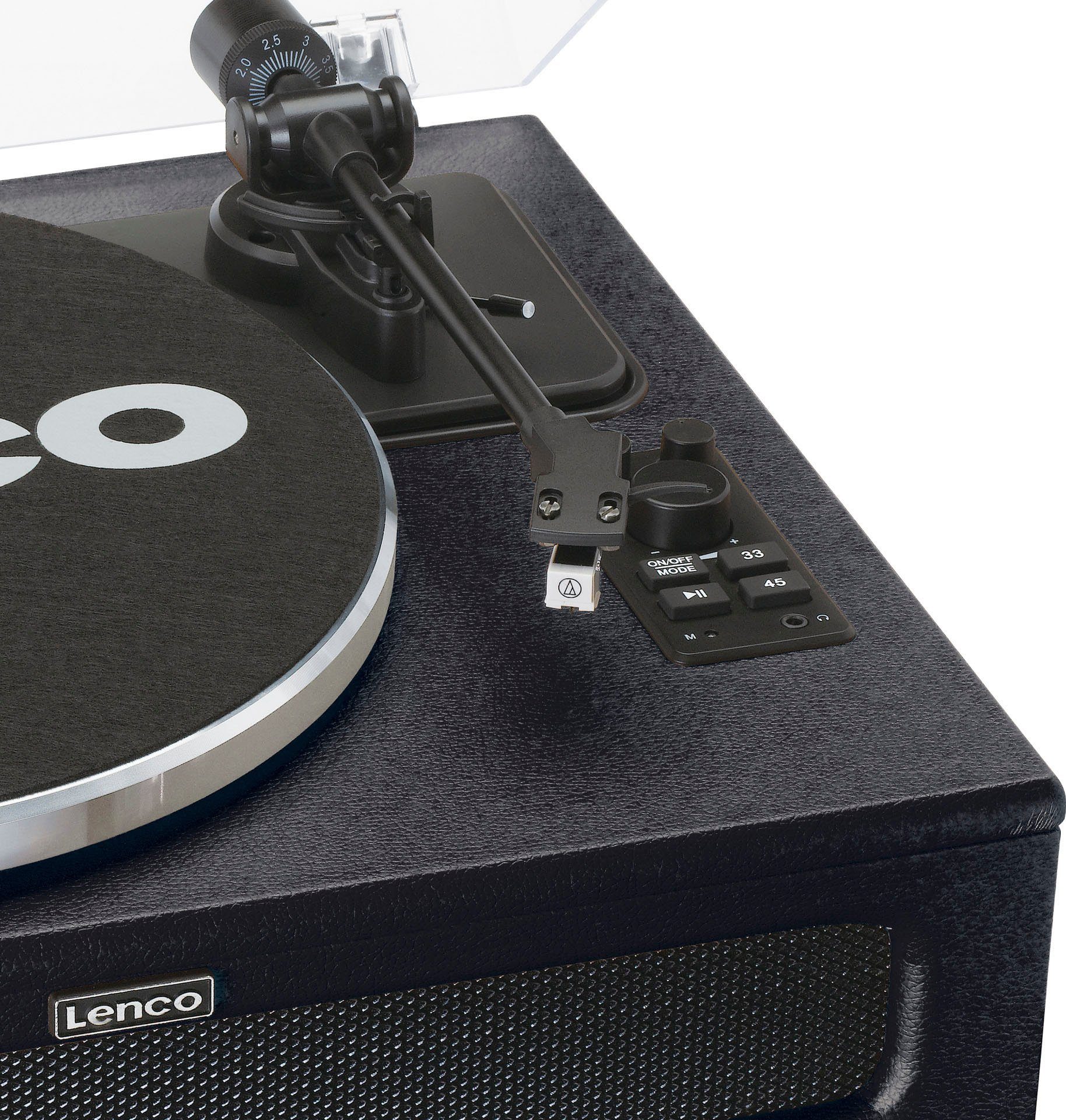 Plattenspieler Lenco schwarz LS-430 Plattenspieler 4 mit Lautsprechern (Riemenantrieb)
