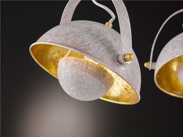 WOFI LED Pendelleuchte, Dimmfunktion, LED wechselbar, warmweiß, ausgefallene Balkenlampe für über-n Esstisch hängend, Grau Gold-en