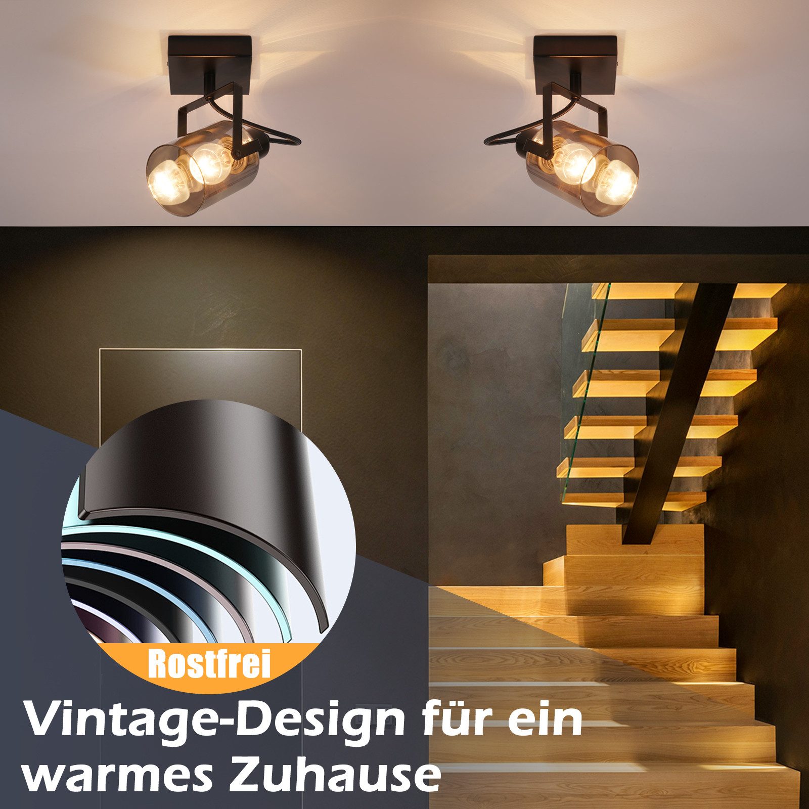 ZMH Deckenstrahler 1 Flammig - Retro günstig online kaufen