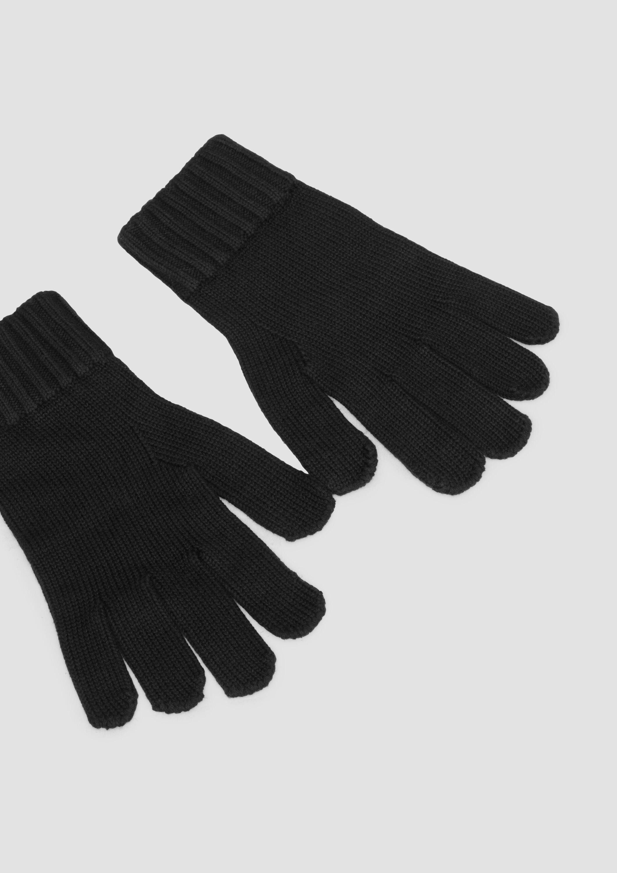 s.Oliver Strickhandschuhe Handschuhe Handschuhe aus Baumwollstrick mit Touchscreen Funktion