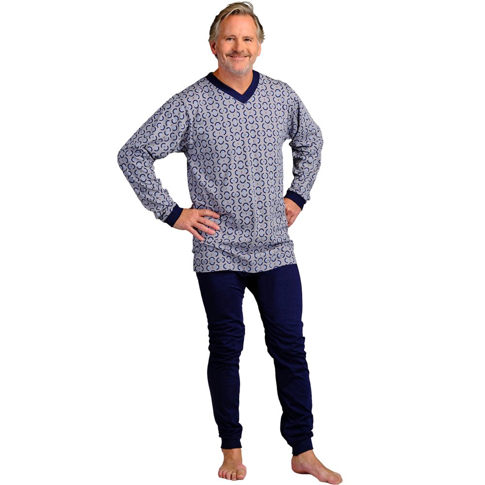 4CARE Schlafoverall 4Care Herren-Hansop-Overall lang 1091 mit Bein- un