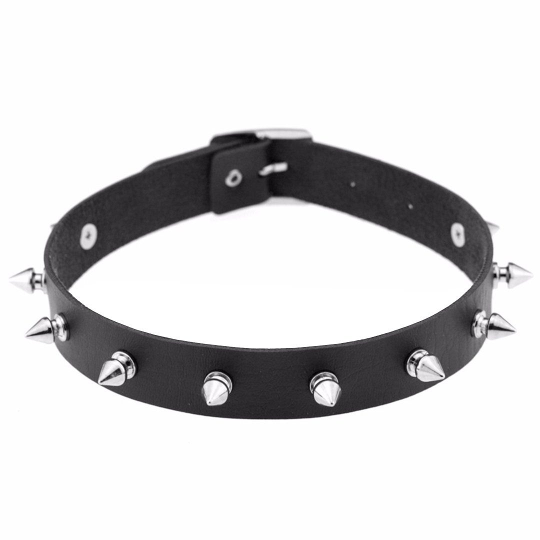 Sandritas Erotik-Halsband Halsband mit Nieten - schwarz, silber