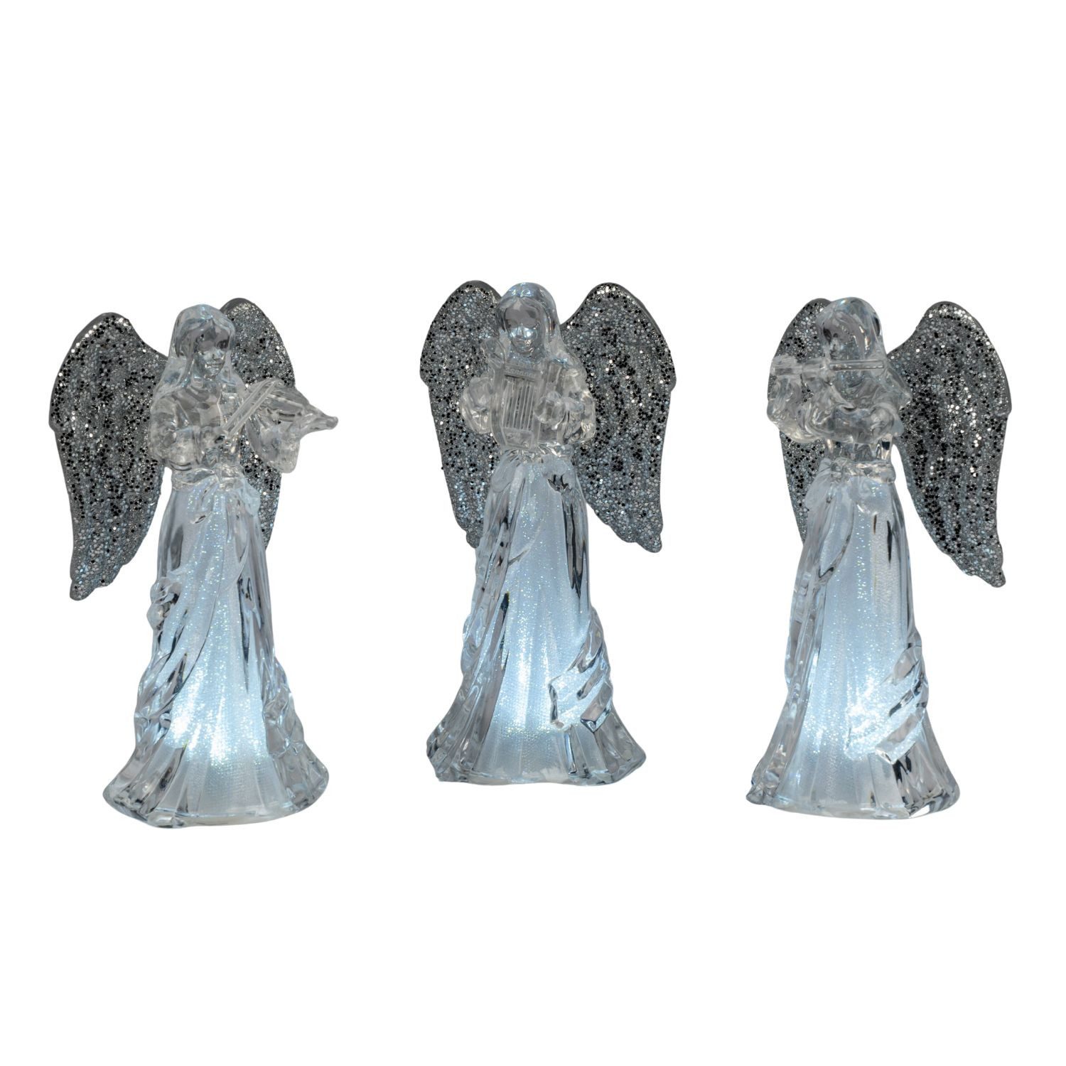 formano Weihnachtsfigur Acryl, Mit Timerfunktion, Transparent, Engel, H: 17cm