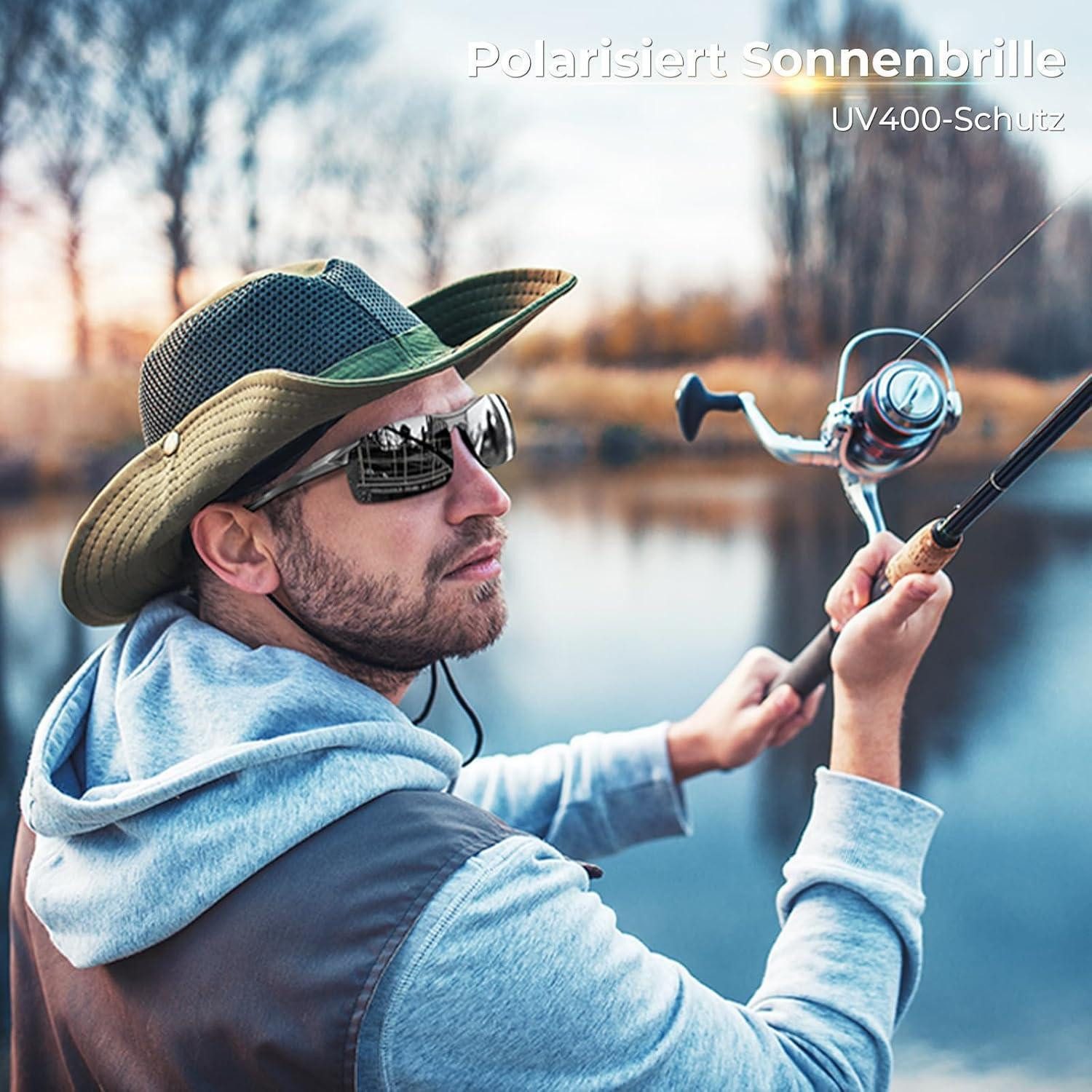 LuxusKollektion Fahrradbrille Sonnenbrille Herren Polarisiert Grau Neu Nicht Vespiegelte