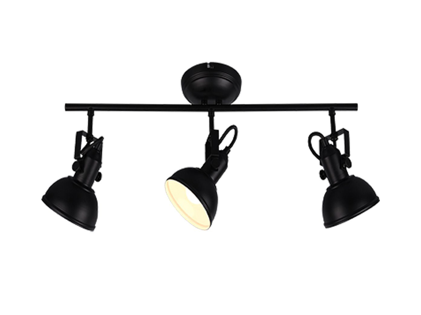 Reality Leuchten LED Deckenstrahler, LED wechselbar, Warmweiß, innen Deckenlampe Industriedesign übern Esstisch Schwarz Breite 60,5cm