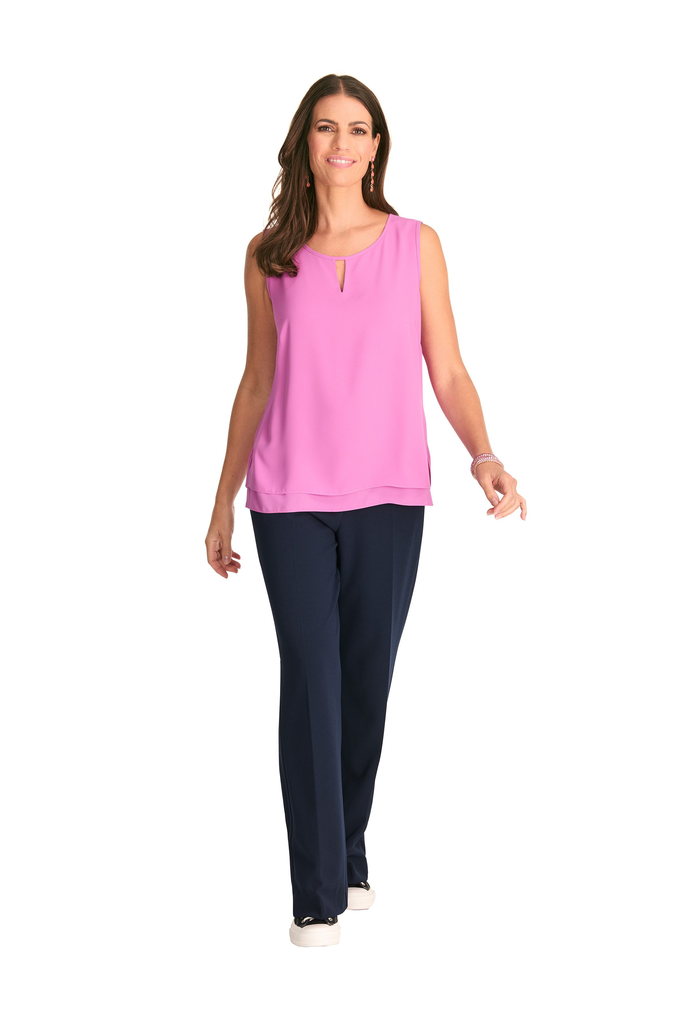 HERMANN LANGE Collection Shirttop halbtransparent, im 2-Lagen-Look