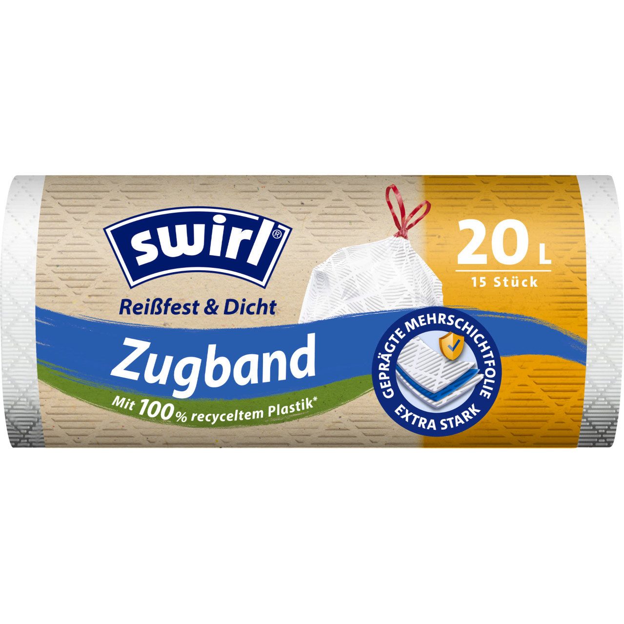 Swirl Müllsackständer Swirl® 20 l Zugband- Müllbeutel Reißfest & Dicht