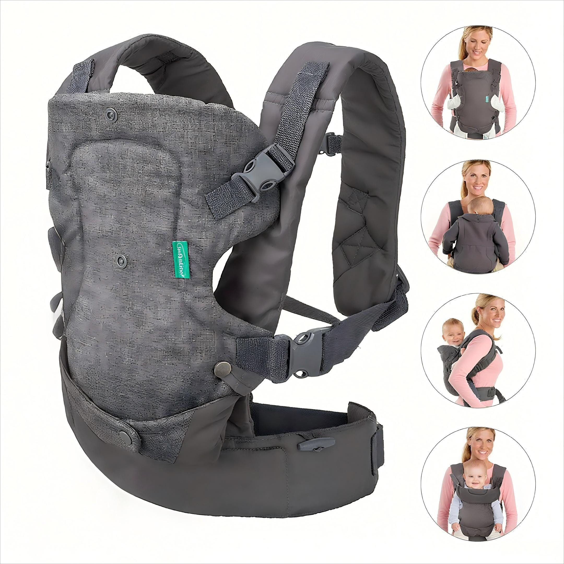 Ophy Bauchtrage Ergonomische 4-in-1 Babytrage (3–15 kg) – leicht, mit Hüftsitz & Hüftgurt, für Neugeborene & Kleinkinder