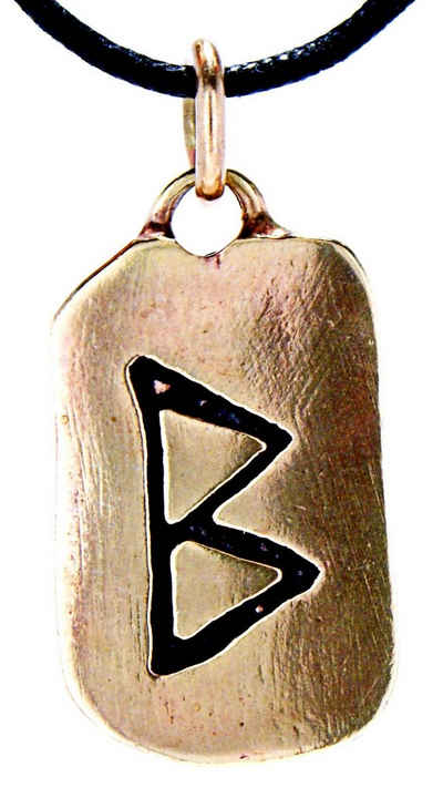 Kiss of Leather Кулоны Rune Runen Anhänger Bronze Buchstabe B Berkana Beorc Birke Wachstum