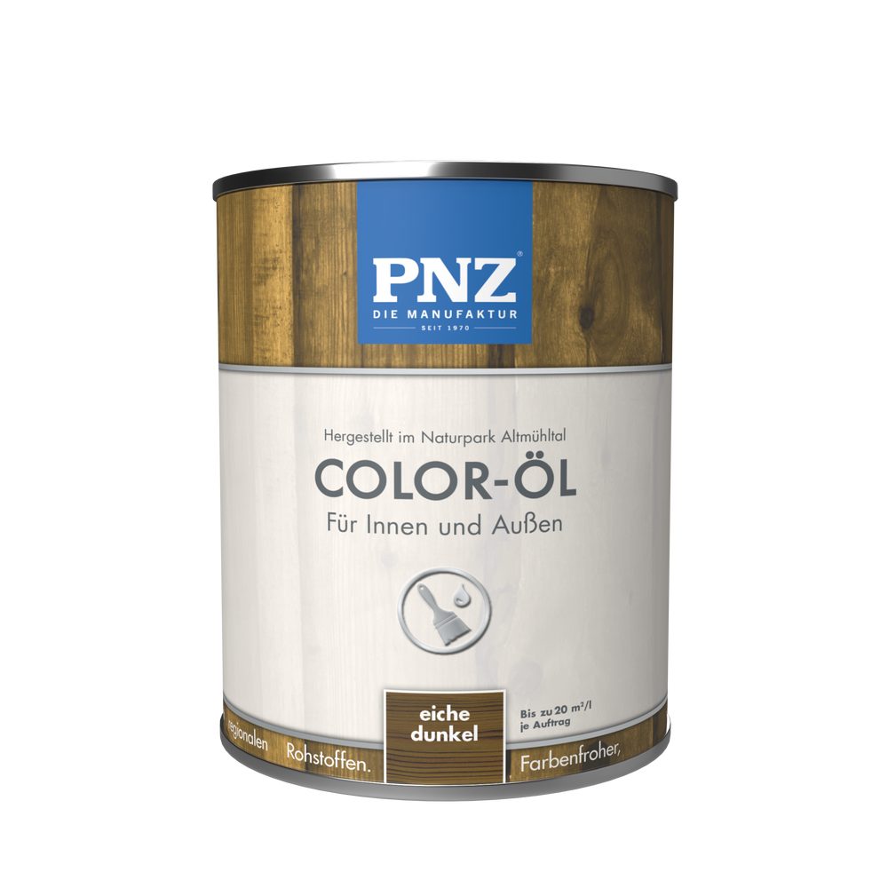 PNZ - Die Manufaktur Holzöl Color-Öl, farbenfroh, Renovierung oder Neuanstrich, Innen und Außen