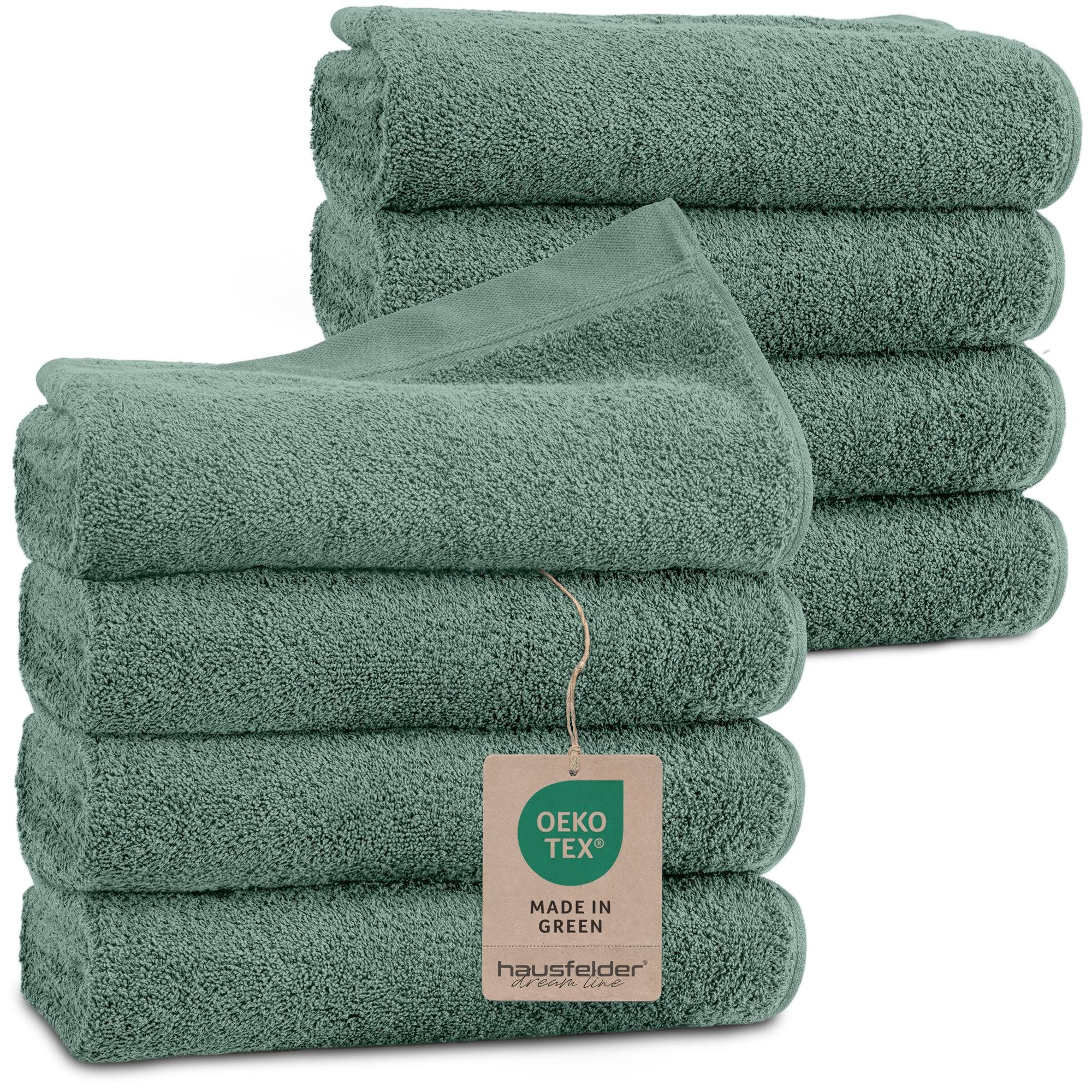 Hausfelder Handtücher Handtuch 8er Set aus 100% Baumwolle, Hellgrün, 8 Handtücher 50x100cm, Baumwollfrottee (8-St), hautfreundlich, saugstark,100% Baumwolle