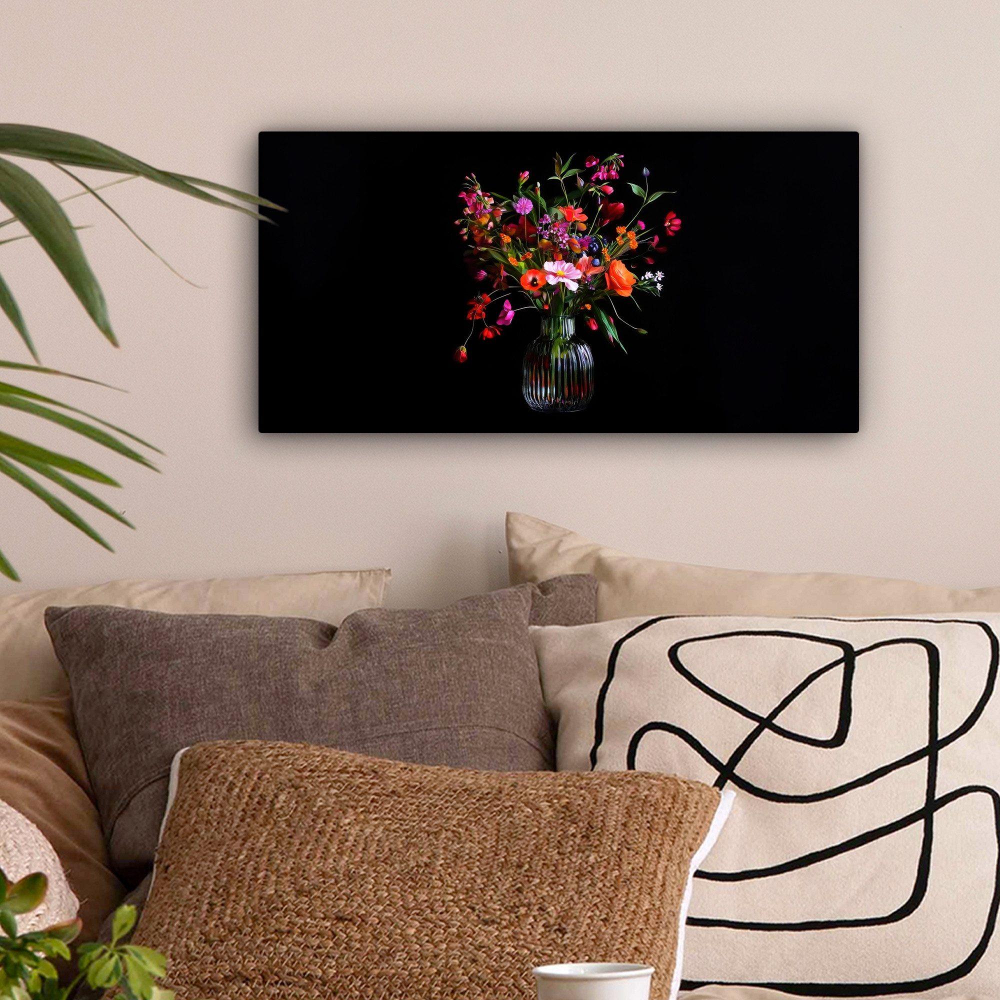 OneMillionCanvasses® Leinwandbild Panorama Blumenstrauß - Feldblumen günstig online kaufen