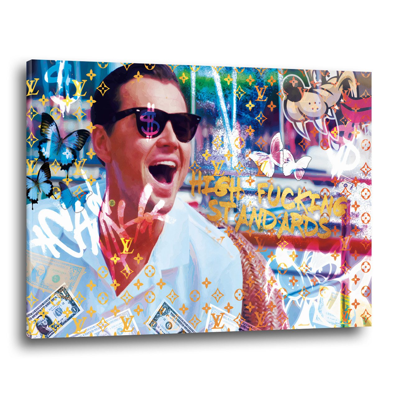 Artedinoi Leinwandbild Wolf of Wall Street Wandbild Leinwandbild Kunstdruck XL Wanddeko, Wall-Street-Broker, Comic-Motiv