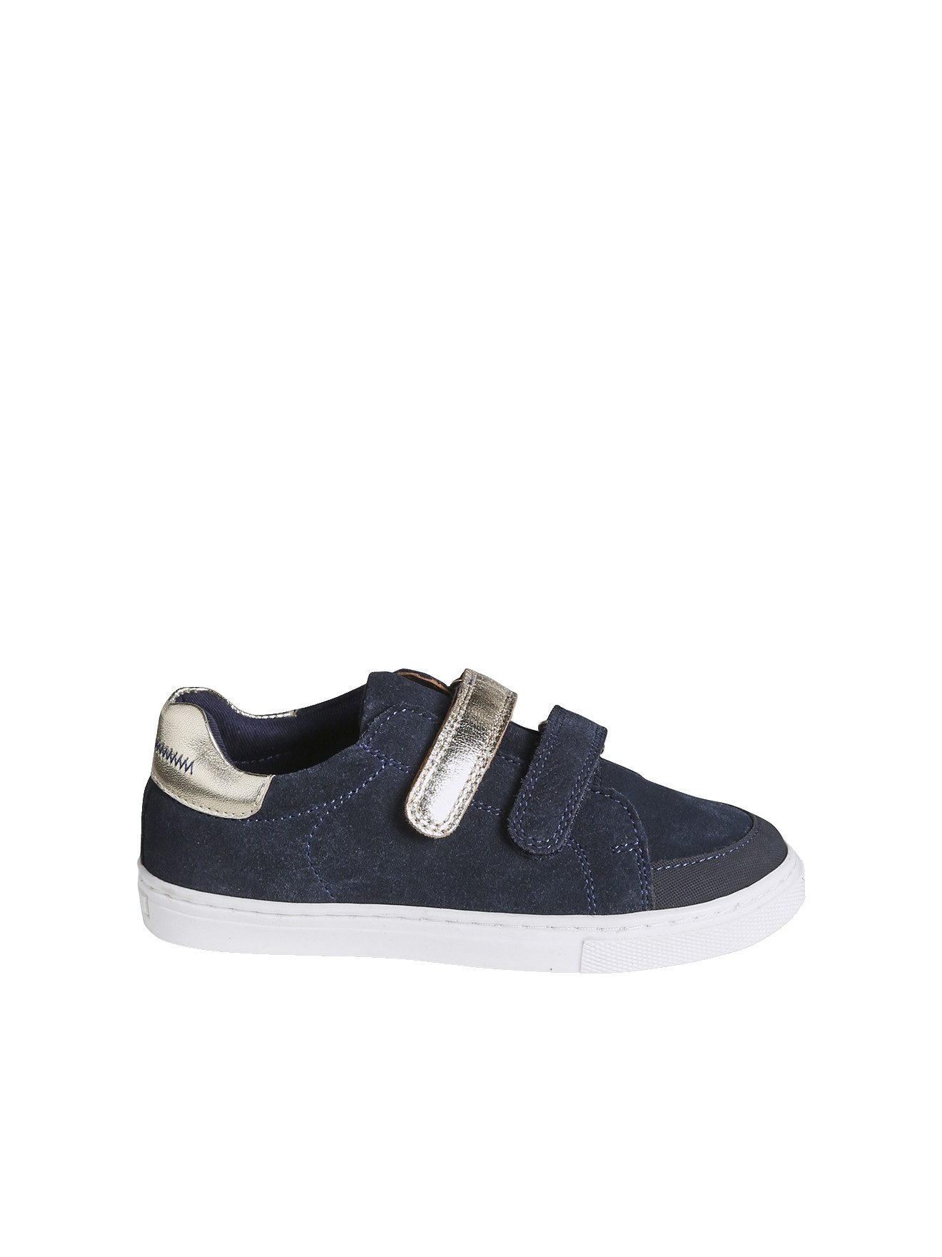Mädchen Leder-Sneakers mit 2 Klettriemen Sneaker