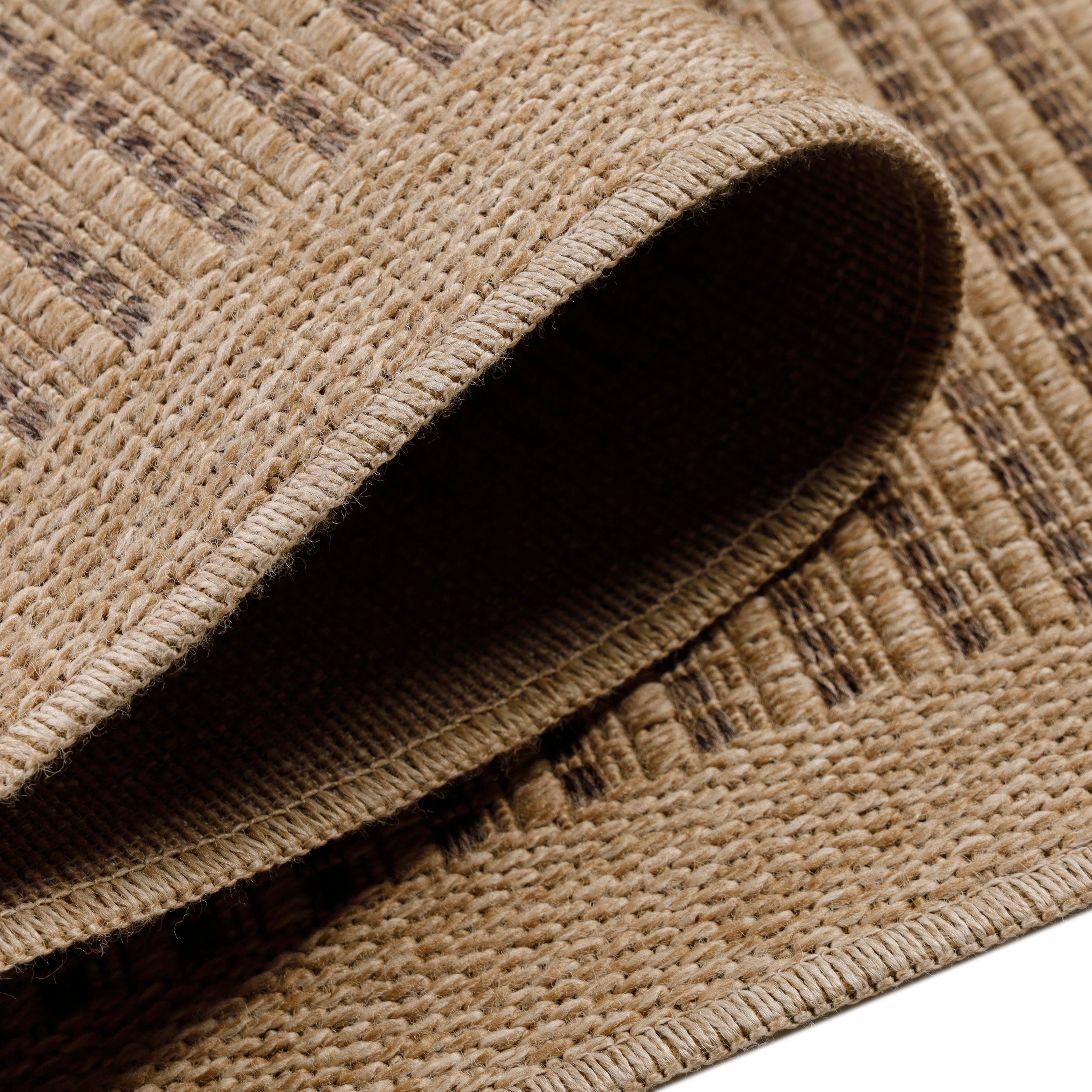 SIMPEX24 Outdoorteppich Vintage Design, Läufer, Höhe: 5 mm, Outdoor Teppich Vintage Design Natur Optik für Küche Balkon Terrasse