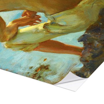 Posterlounge Wandfolie Henry Scott Tuke, Ruderer im Schatten, Badezimmer Maritim Malerei