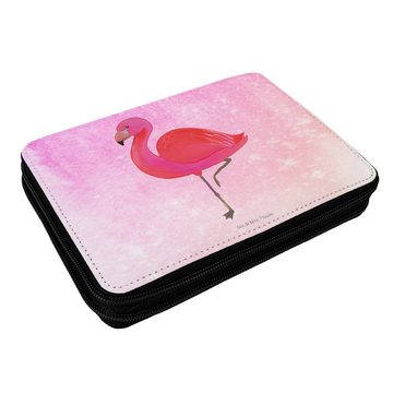 Mr. & Mrs. Panda Federmäppchen Flamingo Classic - Aquarell Pink - Geschenk, Bestückte Federmappe, St, (1-tlg), Must-have Accessoire