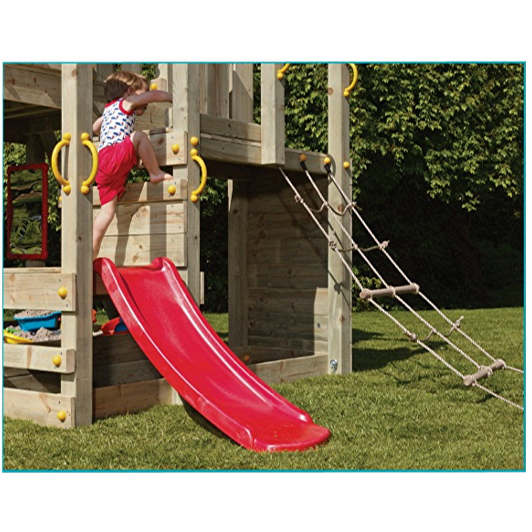 Loggyland Anbaurutsche Kleinkindrutsche Babyrutsche 1,17m Spielturm, aus wetterfestem HDPE-Kunststoff