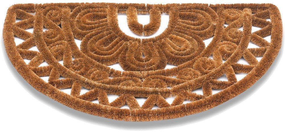 Fußmatte Kokosmatte natur halbrund als aussen Sauberlaufmatte, matches21 HOME & HOBBY, halbrund, Höhe: 30 mm, Kokos Bürsten Tür-Matte als Outdoor Schmutzfangmatte 45x75 cm