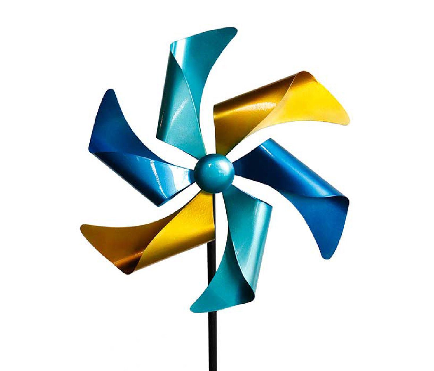 Mojawo Windspiel XL Windrad bunt aus Metall Kupfer Gold Silber