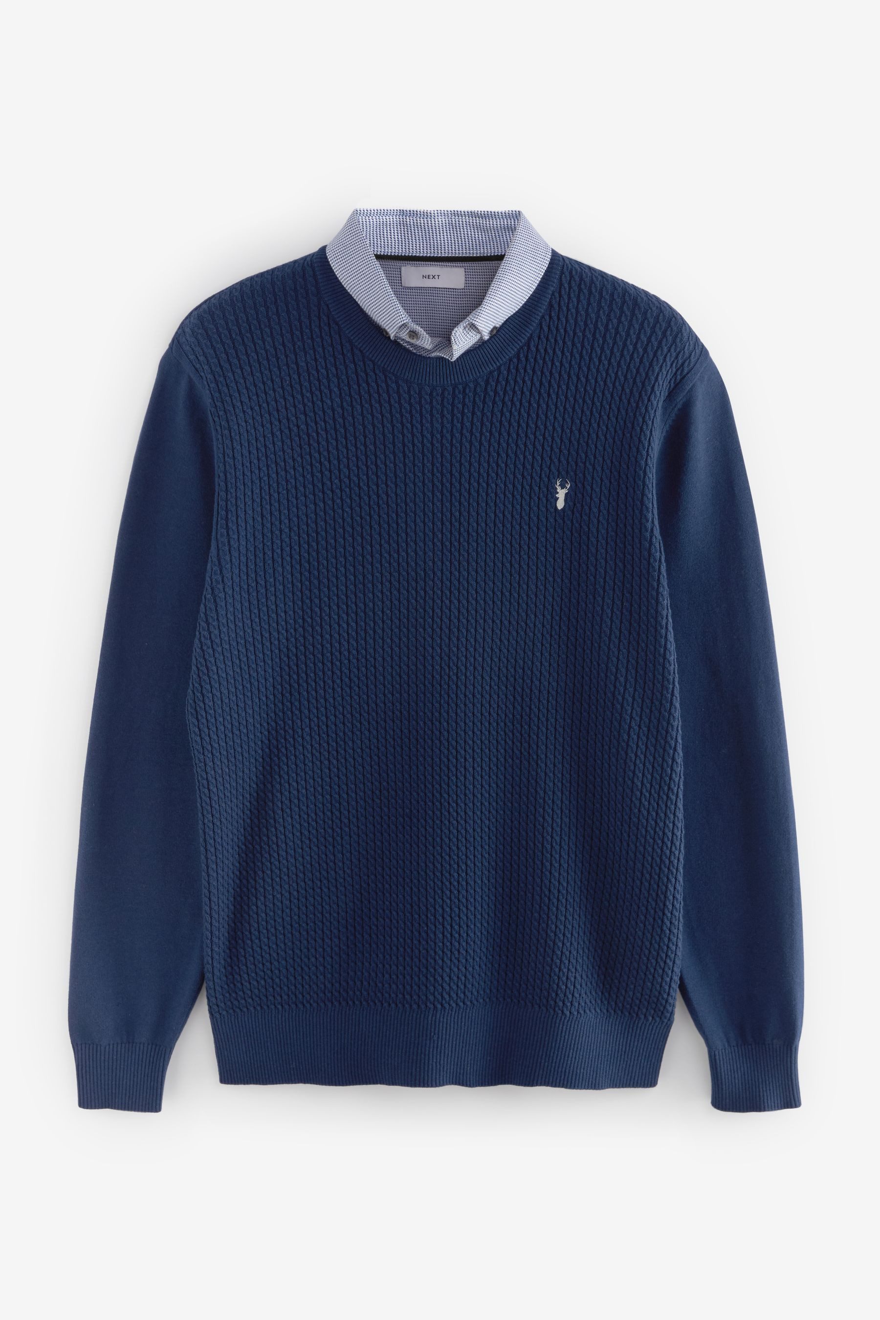 Next 2-in-1-Pullover Oxford-Pullover mit angedeutetem Hemd günstig online kaufen