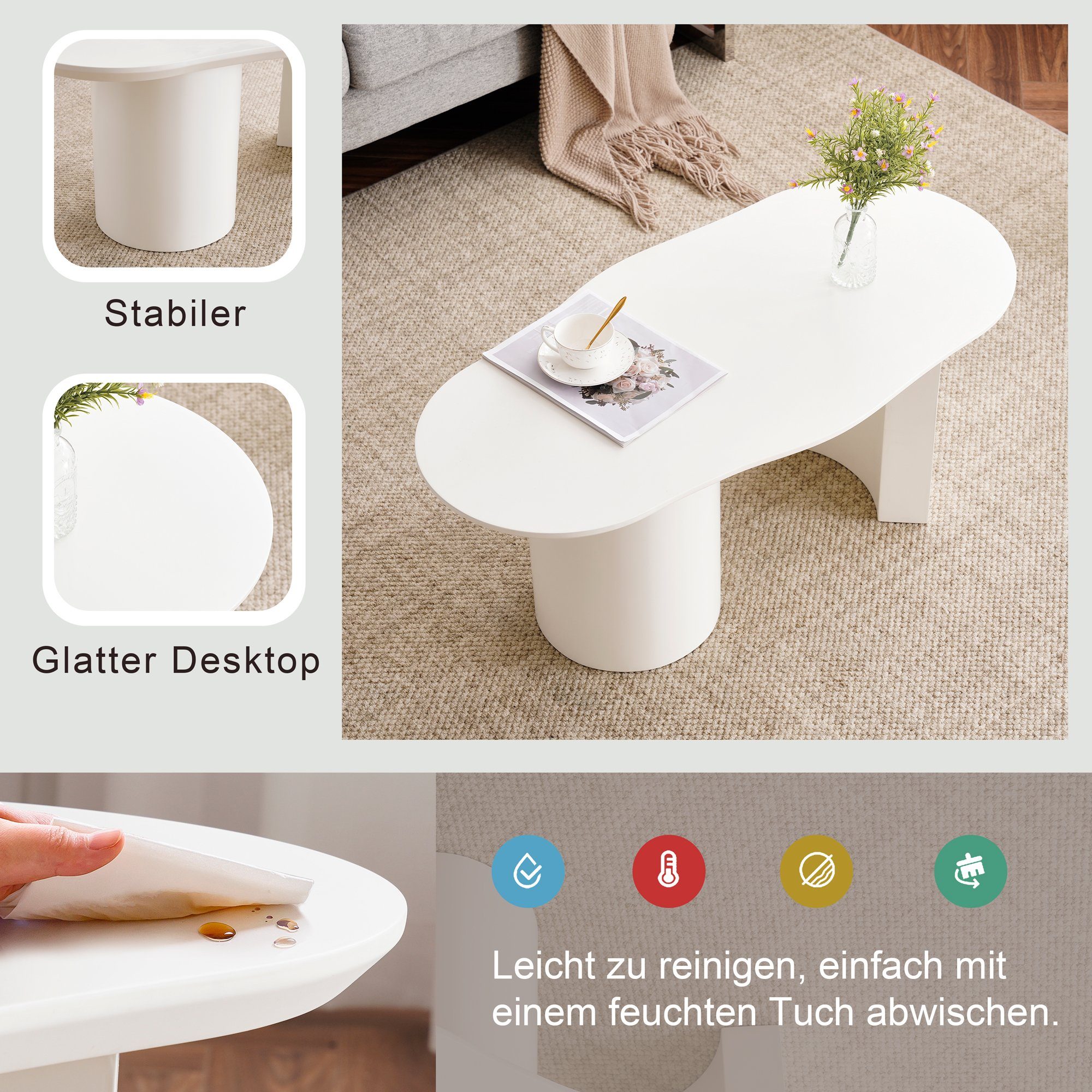 Merax Couchtisch Wolke, Beistelltisch Scandi, Wohnzimmertisch, Kaffetisch, günstig online kaufen