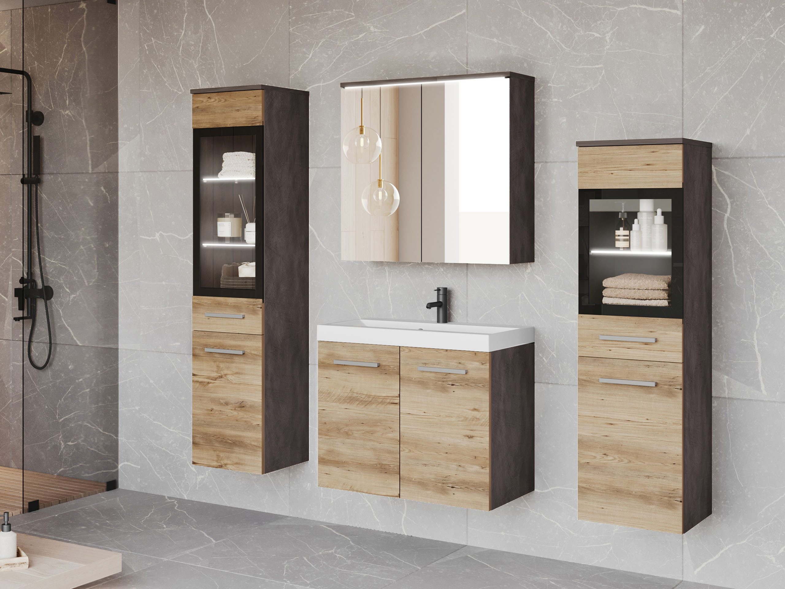 MIRJAN24 Badmöbel-Set Madrit II, (5er-Set, Waschbeckenschrank, günstig online kaufen