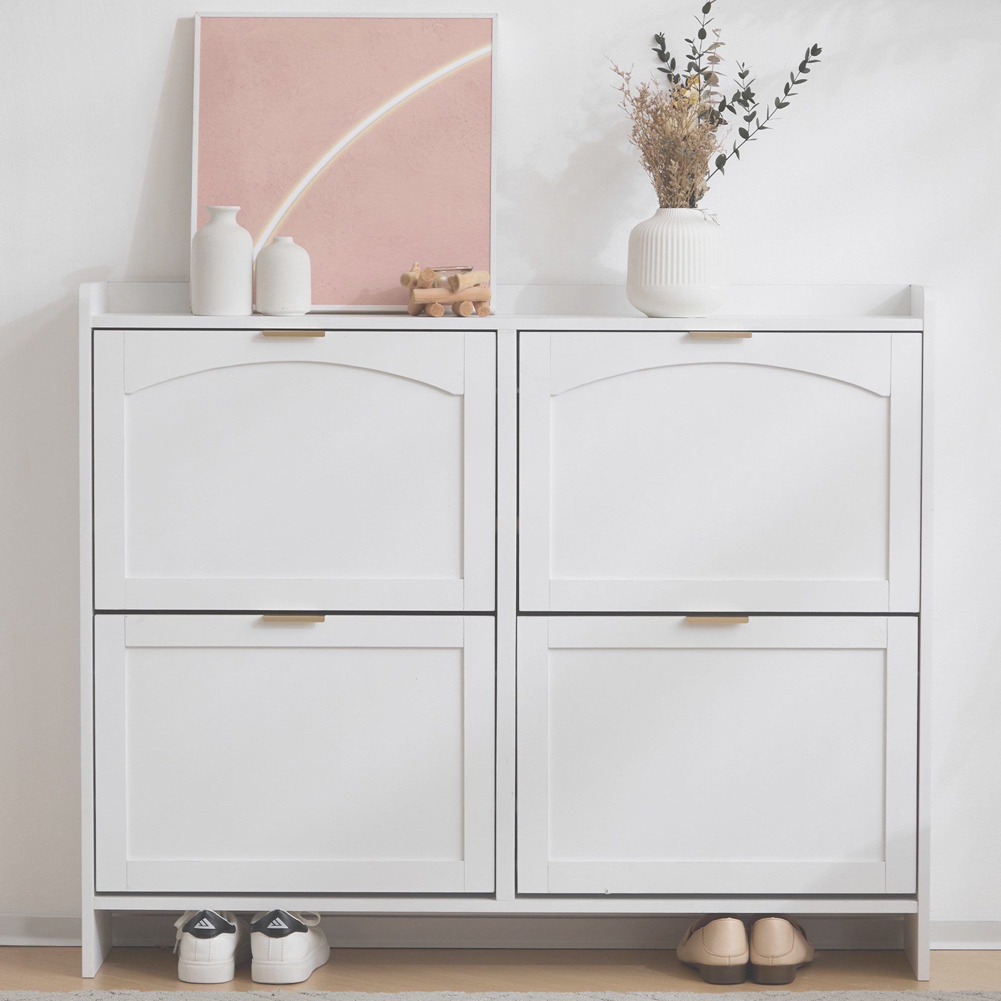 Merax Schuhschrank mit 4 Klappenfächern und günstig online kaufen