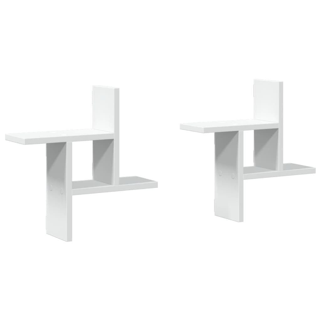 vidaXL Regal Wandregale 2 Stk. Weiß günstig online kaufen