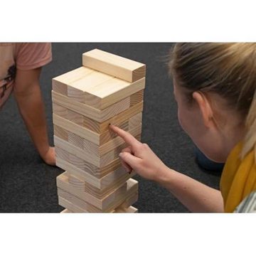 Idena Stapelspielzeug XXL Wackel-Turm, 54 Teile, aus Holz, Kinderspiel, Gesellschaftsspiel