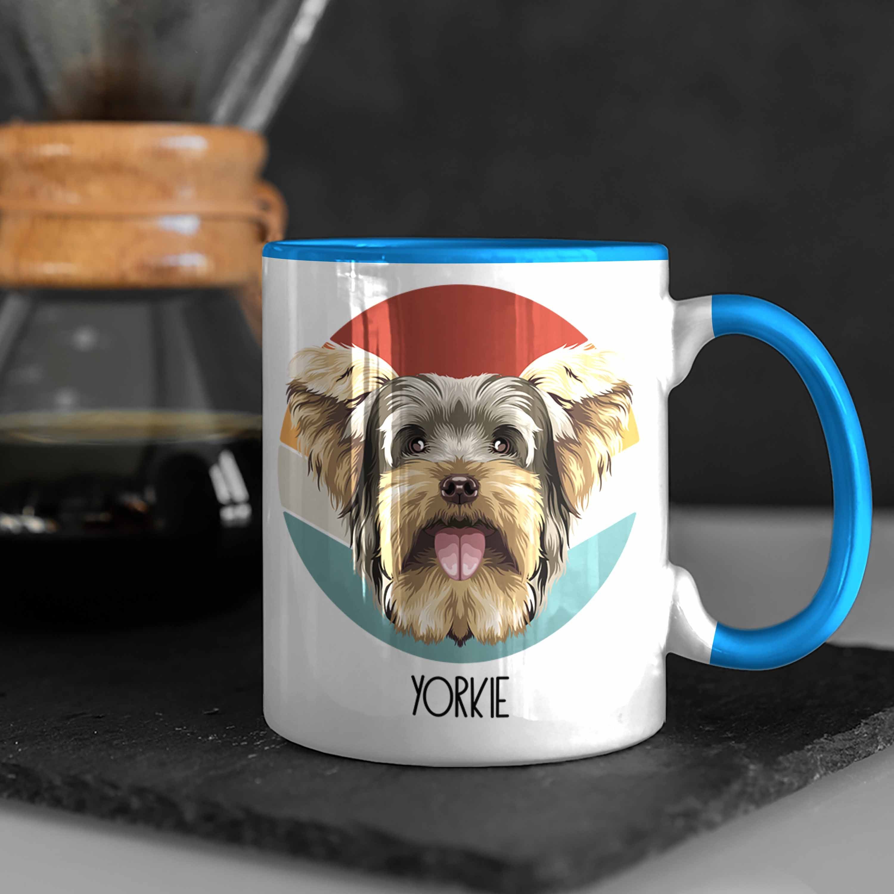 Tasse Spruch Mam Trendation Besitzer Blau Tasse Lustiger Geschenk Yorkie Geschenkidee Yorkie