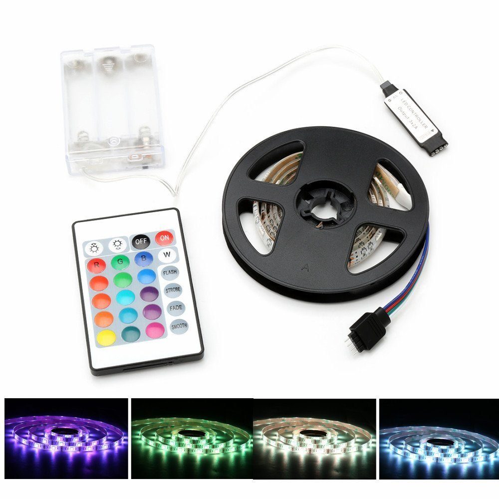 iscooter LED-Streifen LED Strip RGB, 5050 LED 60 Farben, Fernbedienung IR Tausend Stripe 1M