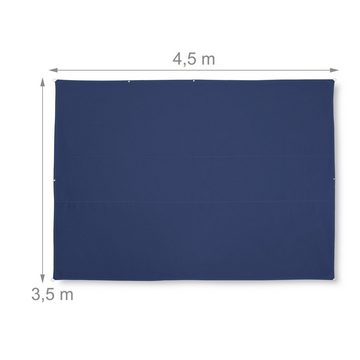 relaxdays Sonnensegel Blaues Sonnensegel rechteckig, 3,5 x 4,5 m