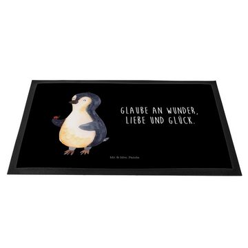 Fußmatte Pinguin Marienkäfer - Schwarz - Geschenk, Schmutzfänger, Vorleger, Wu, Mr. & Mrs. Panda, Höhe: 0.6 mm