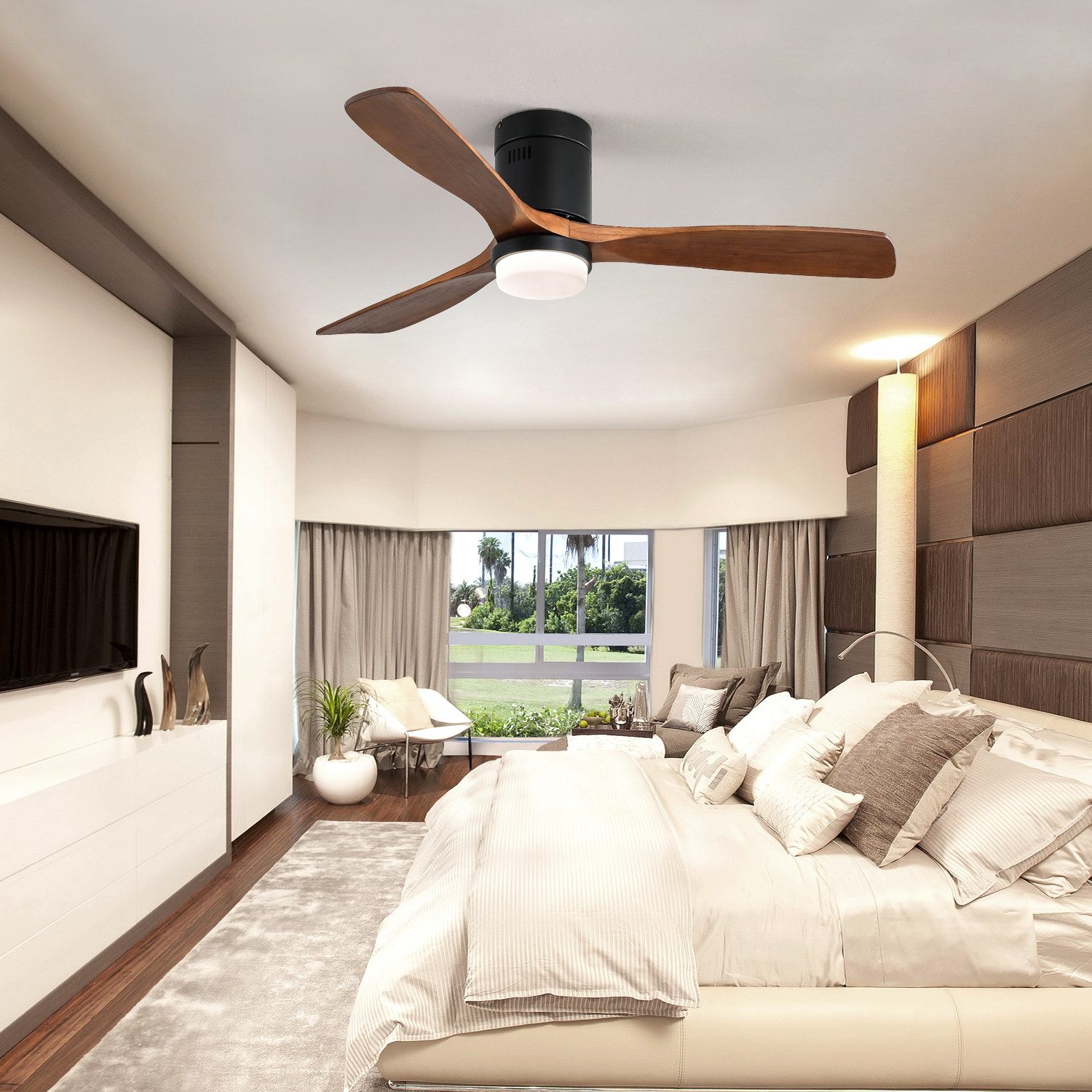 BlingBin Deckenventilator Holz Ventilator mit Beleuchtung günstig online kaufen
