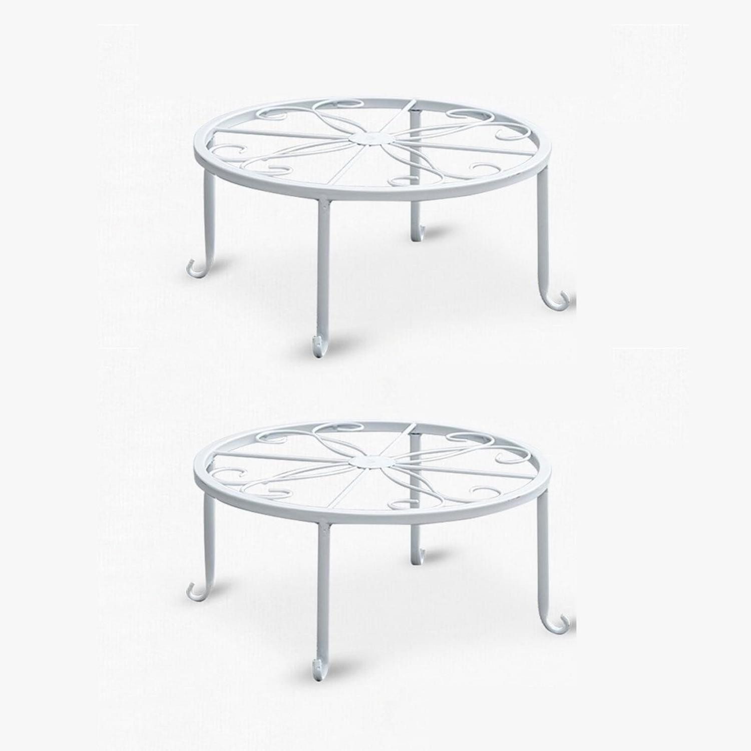 LuxusKollektion Blumenständer Blumentopfhalter Metall Weiß 2 Stücke (2 St)