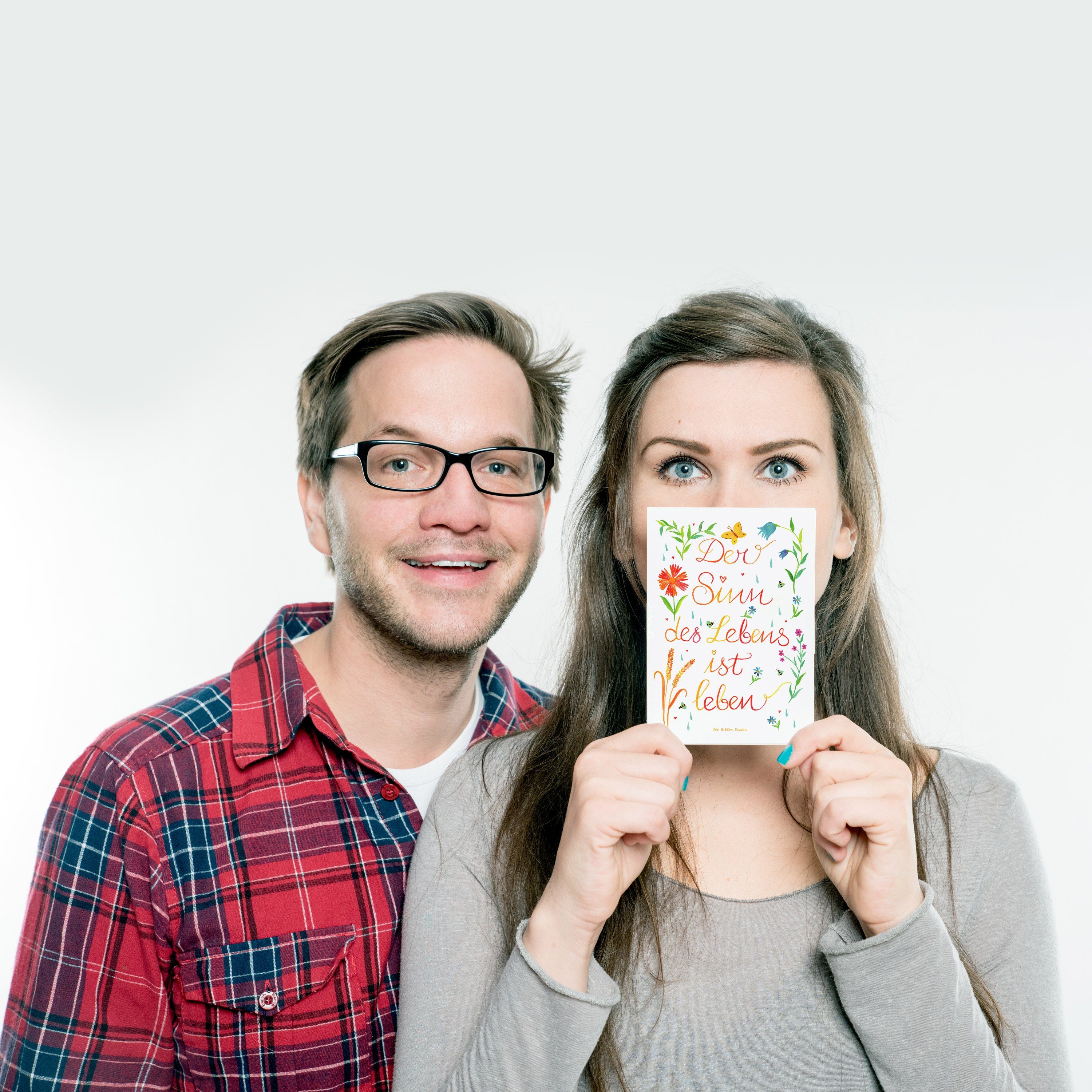 Mr. & Mrs. Caspar, Zitat, Lebens Panda Postkarte des Sinn Karte, - Outdoor Grußkarte, Geschenk