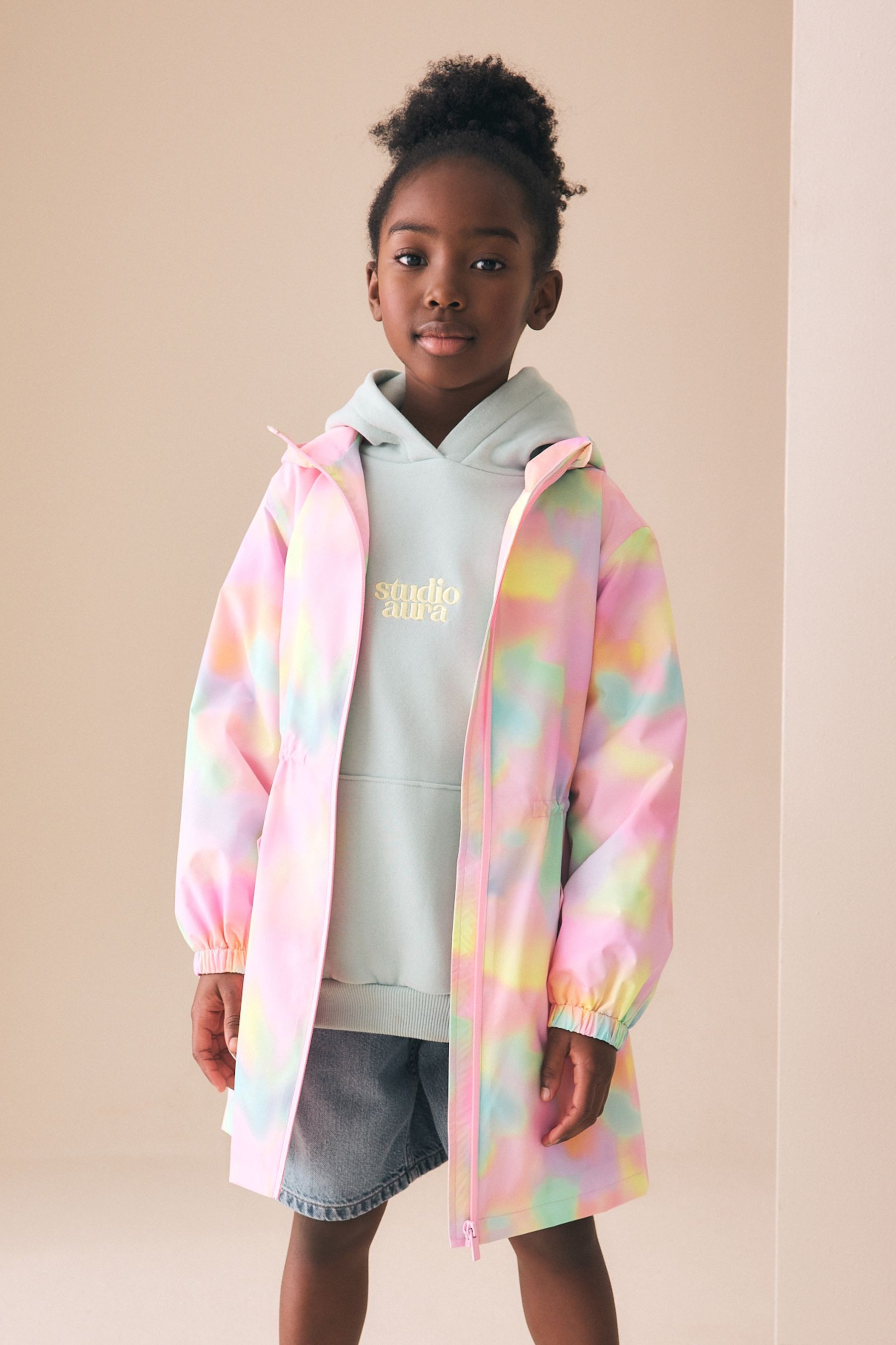 Next Regenjacke Wasserabweisender Regenmantel mit Fleecefutter (1-St)
