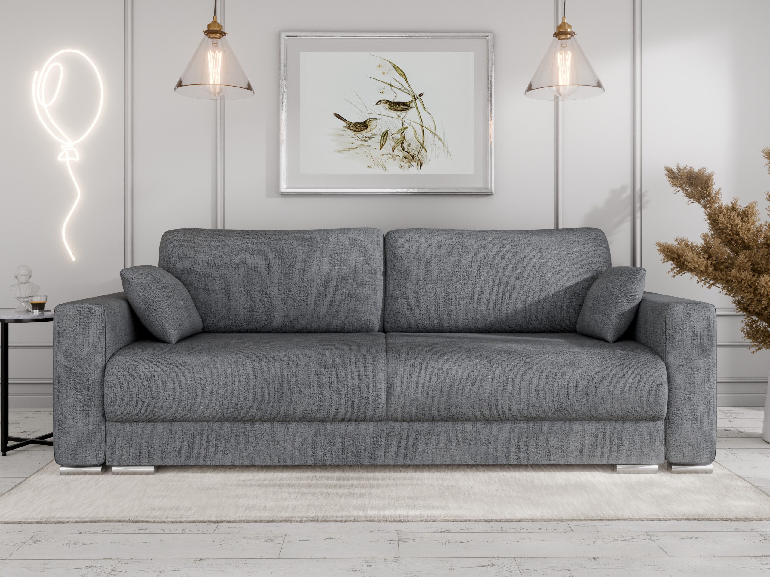 Homesy Schlafsofa CALMA Schlafsofa mit Bettkasten 3-Sitzer modernen Stil günstig online kaufen