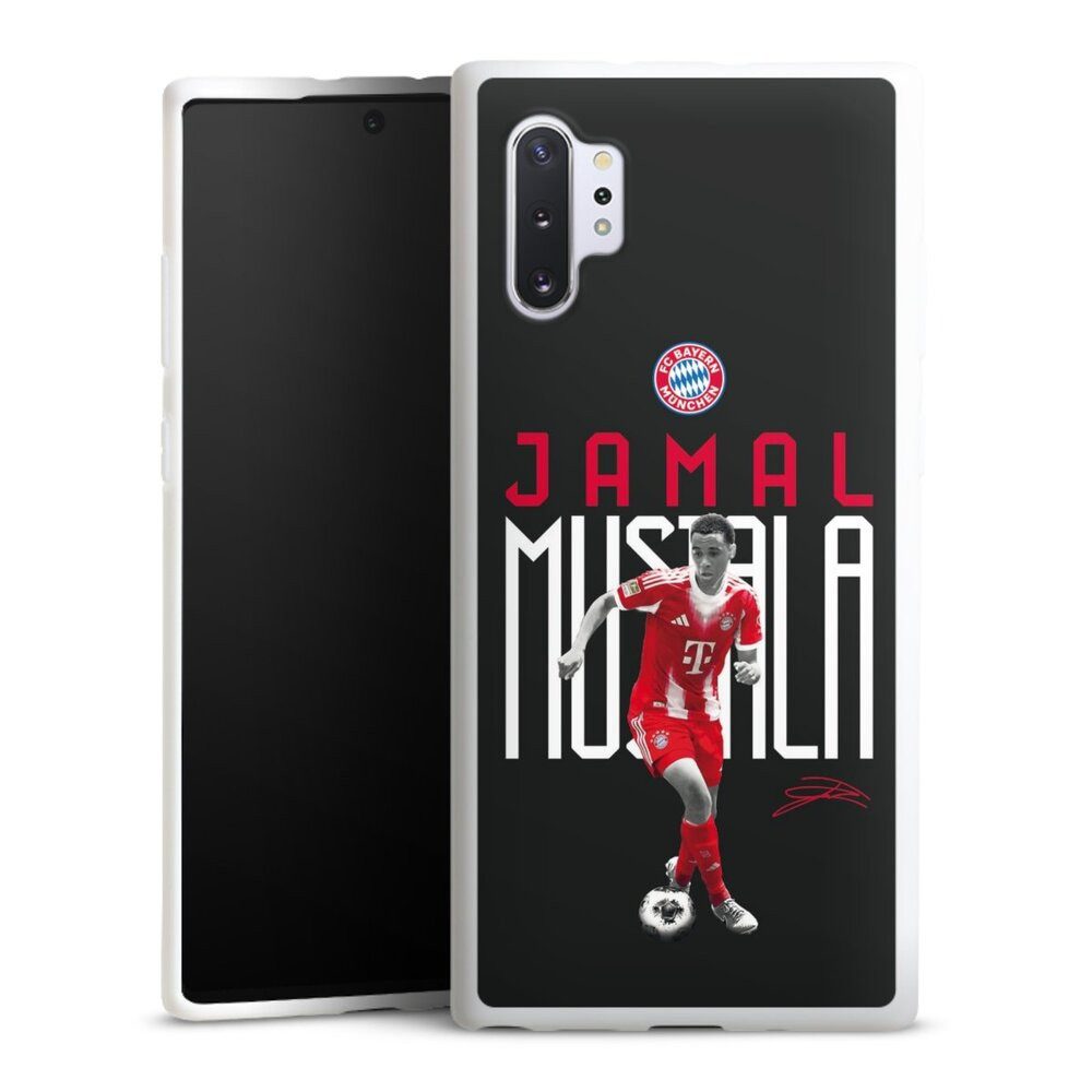 DeinDesign Handyhülle FC Bayern München Jamal Musiala Offizielles Lizenzprodukt, Samsung Galaxy Note 10 Plus Silikon Hülle Bumper Case Smartphone Cover