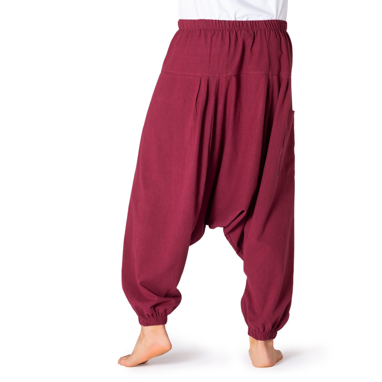 PANASIAM Haremshose Einfarbige Aladinhose aus 100% Baumwolle Pumphose für Damen & Herren bequeme Haremshose Goa Pluderhose Hippiehose lang für Yoga Meditation