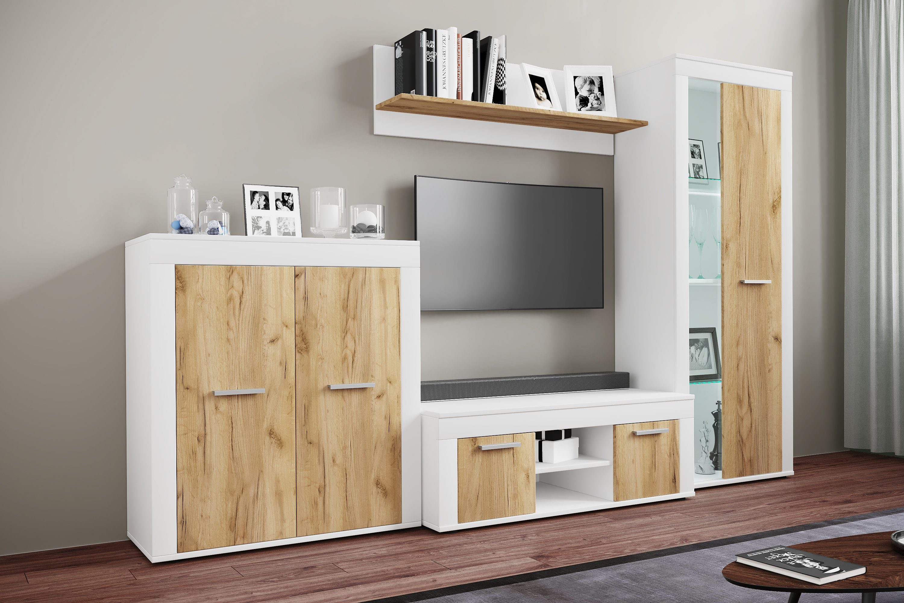 VCM TV-Board TV Möbel Wohnzimmer Usilo H. 37 x B. 102 x T. 45, Lowboard, Fernsehregal, Fernsehtisch