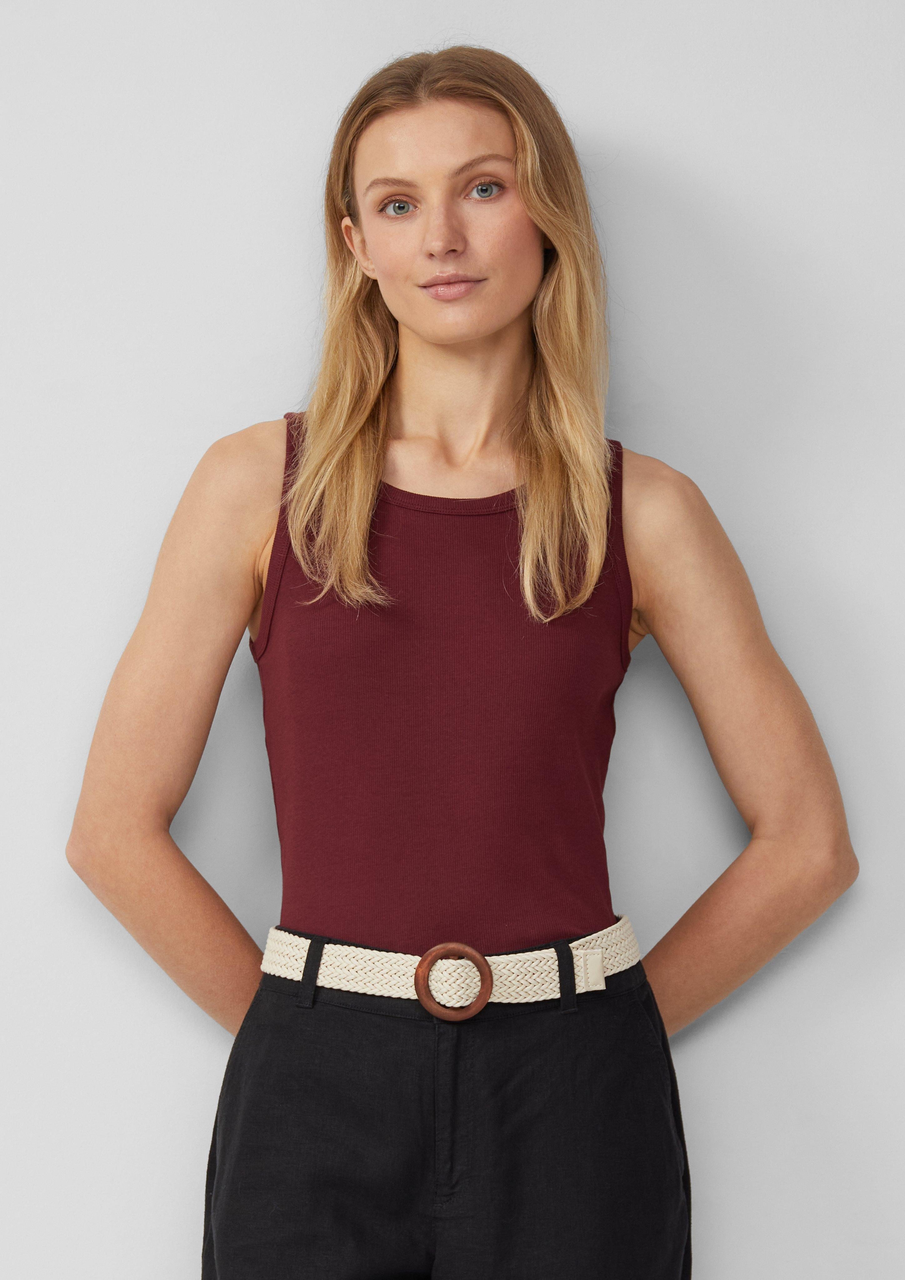 s.Oliver Shirttop Weiches Slim-Fit-Top aus Rippware günstig online kaufen