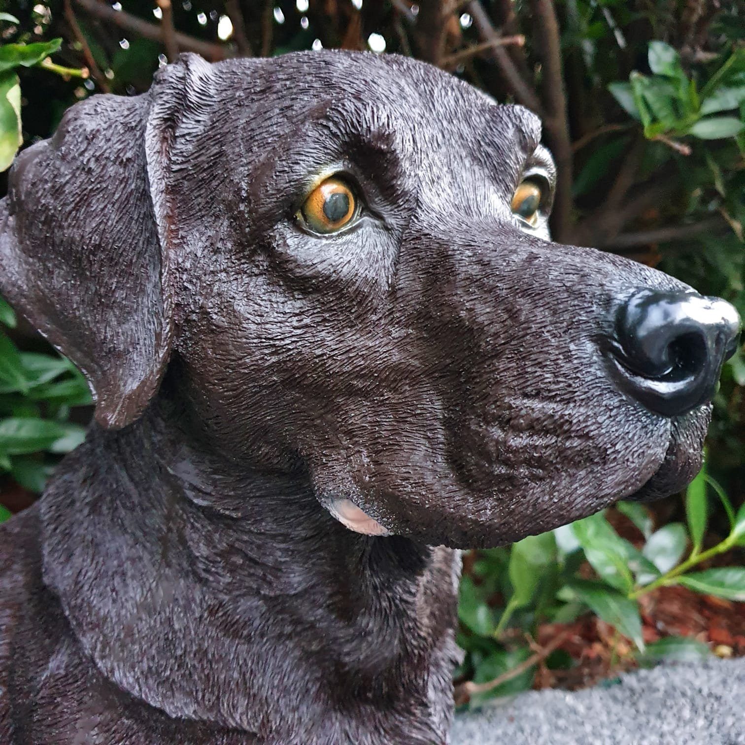 Aspinaworld Gartenfigur Sitzende braune Labrador Figur wetterfest cm 53