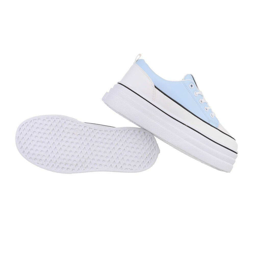 Ital-Design Damen Low-Top Freizeit Sneaker Flach Sneakers Low in Blau günstig online kaufen