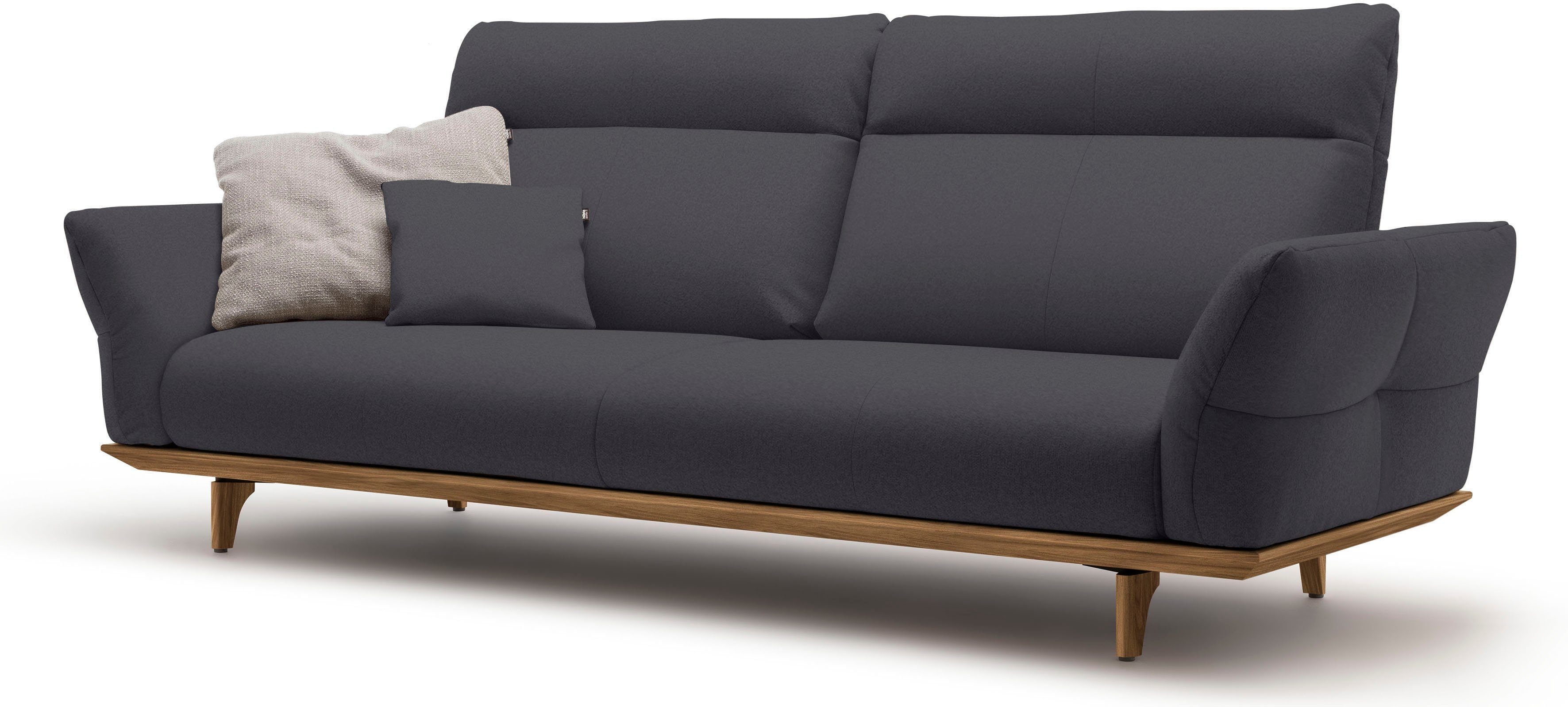 Nussbaum, Füße hs.460, Sockel sofa in und hülsta 228 cm 3,5-Sitzer Breite