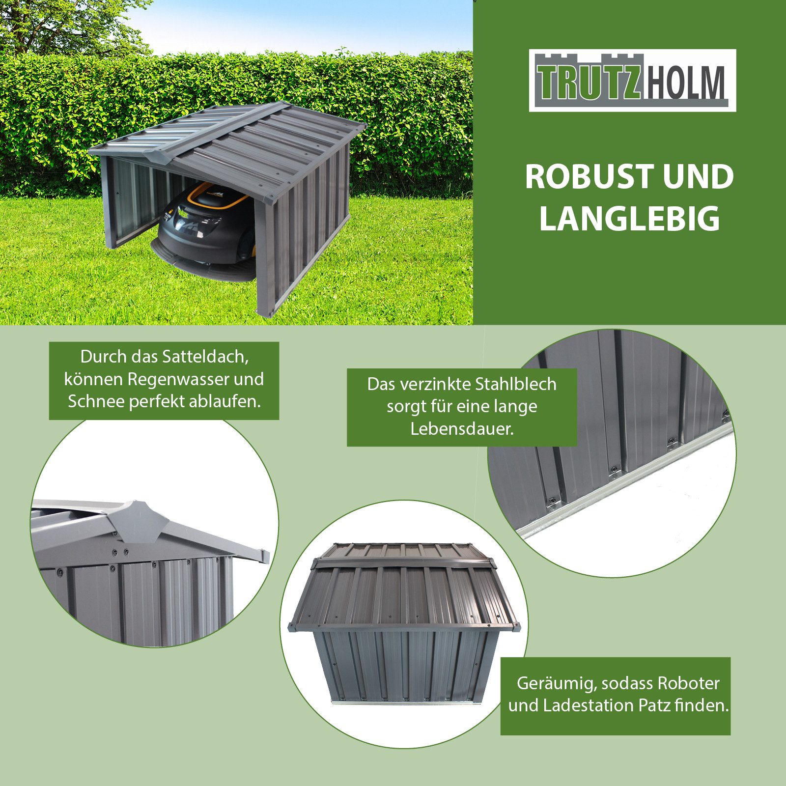 TRUTZHOLM Mähroboter-Garage Mähroboter...